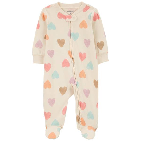 Macacão Infantil Menina Carter’s Bege Corações Algodão Importado