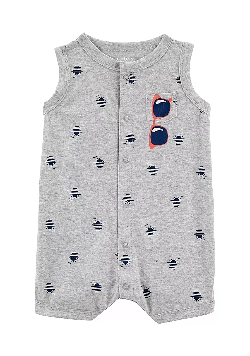 Romper Infantil Menino Carter’s Regata Cinza Óculos Importado
