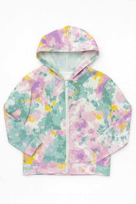 Jaqueta Infantil Menina Cat & Jack com Gorro Tie Dye Importada