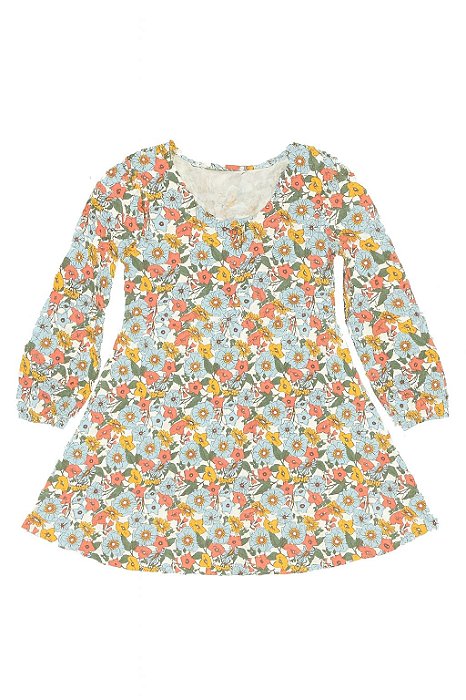 Vestido Infantil Menina Limited Too Floral Manga Longa Importado