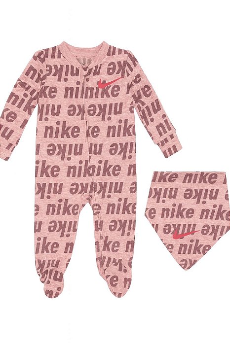 Macacão Infantil Menina Nike Rosê/Bordô Com Bandana