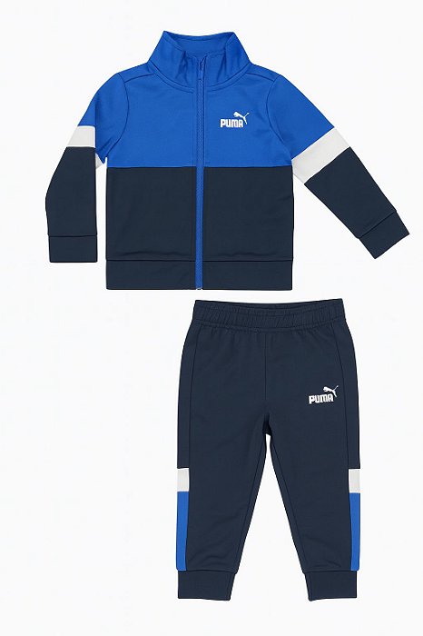 Conjunto Menino Puma 2 Peças Jaqueta e Calça Dry Fit Azul Marinho