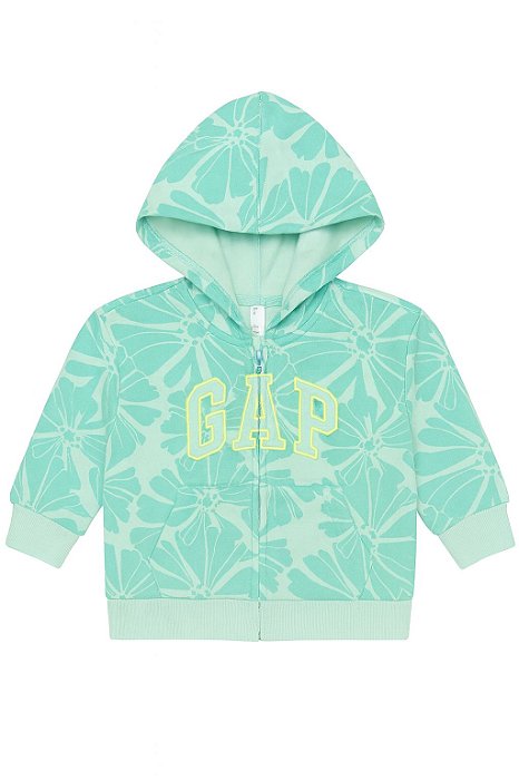 Moletom Gap Menina Verde Com Logo Neon