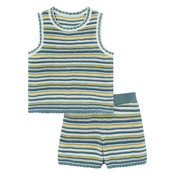 Conjunto Infantil Menina 2 Peças Modern Moments Verde Crochê