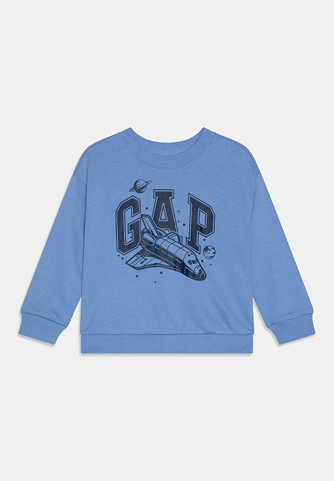 Moletinho Menino Gap Azul Com Logo Foguete Super Confortável