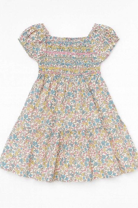 Vestido Infantil Menina Penelope Mack Drapeado Flores