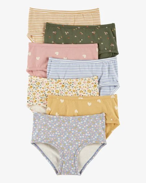 Kit com 7 Calcinhas Carters Estampa Floral Amarelo