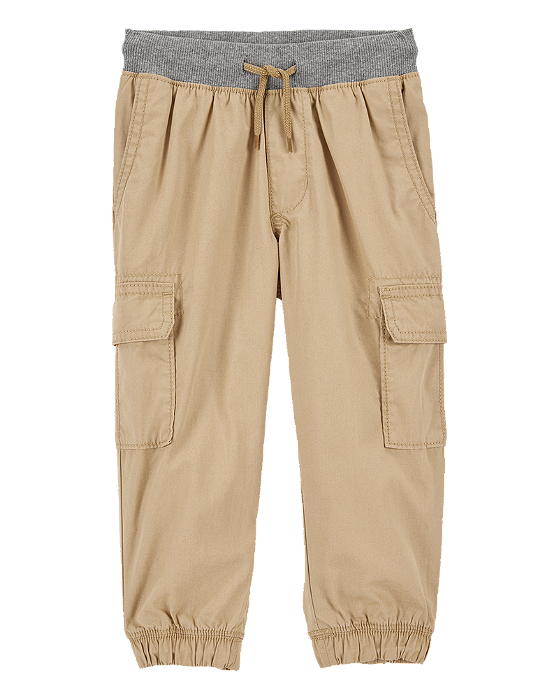 Calça Infantil Menino Caramelo Bolso Lateral Cós Cinza