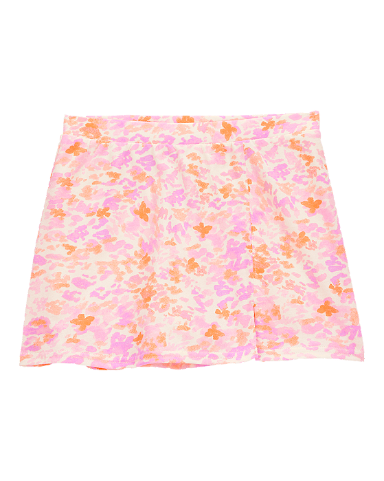 Saia Floral Rosa e Laranja Algodão Carters Menina