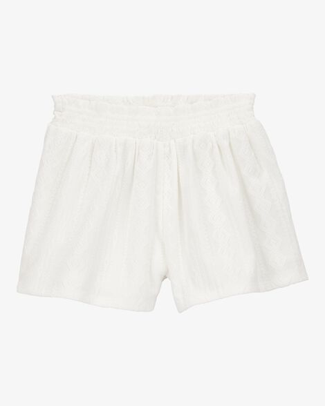 Shorts Smocked Infantil - Creme Renda - Menina Carters