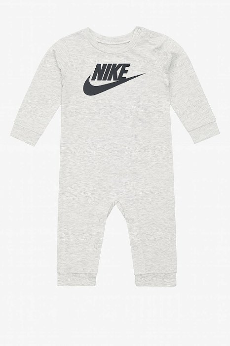 Macacão Infantil Algodão Nike Cinza Com Logo Preta