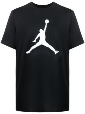 Camiseta Manga Curta Menino Air Jordan Preta Logo Branca