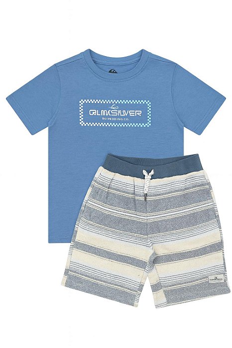 Conjunto Infantil 2 Peças Menino Quiksilver Camiseta e Bermuda Atoalhada