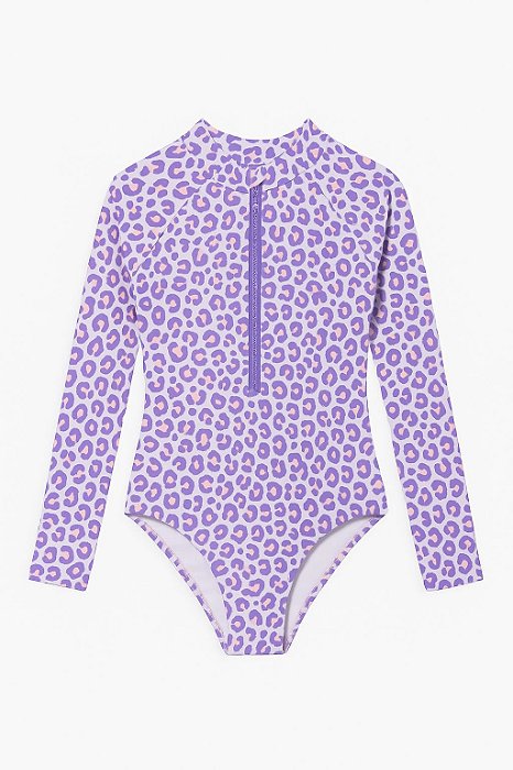 Maiô Infantil Menina Wonder Nation Lilás Leopardo Importado