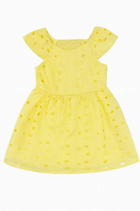 Vestido Infantil Knit Works Amarelo Rendado