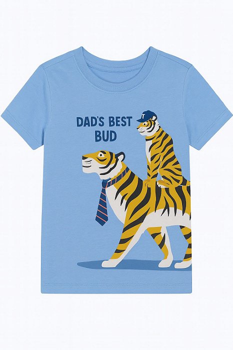 Camiseta Infantil Menino Carters Manga Curta Azul Tigre