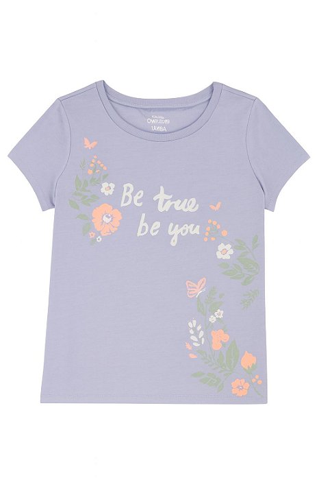 Camiseta Infantil Menina Oshkosh Manga Curta Lilás Be True Be You