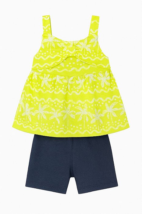 Conjunto Infantil Menina Carters 2 Peças Bata Alça Neon