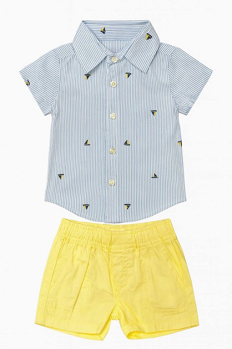 Conjunto Infantil Menino Carters 2 Peças Camisa Listras Barco