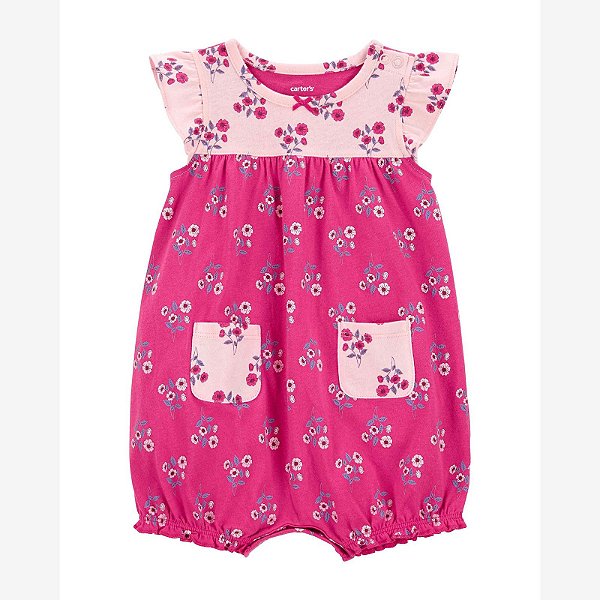 Romper Infantil Menina Carters Pink Flores
