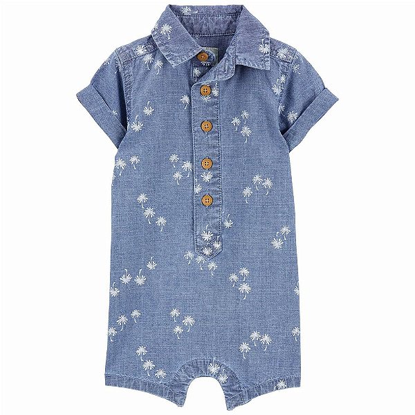 Romper Infantil Menino Baby B'gosh Jeans Fake Coqueiro