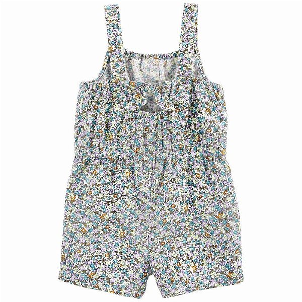 Macaquinho Infantil Menina Oshkosh Floral Verde Alça