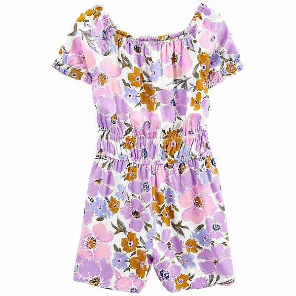 Macaquinho Infantil Menina Oshkosh Flores Lilás