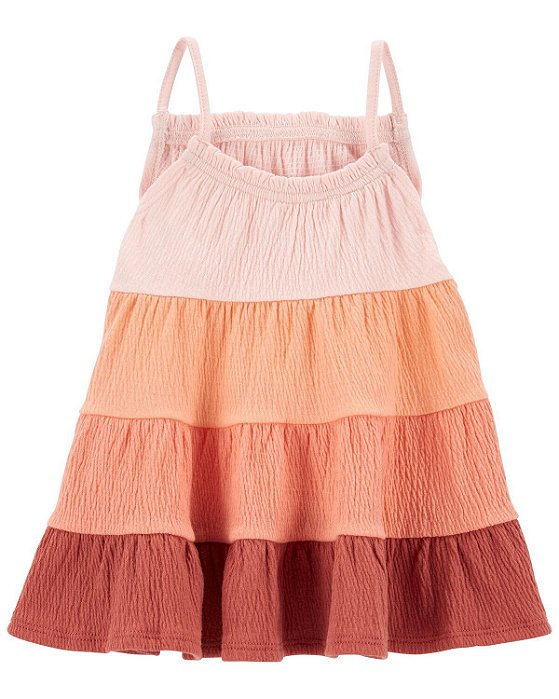 Vestido Infantil Menina Baby B'gosh Laranja com Marrom