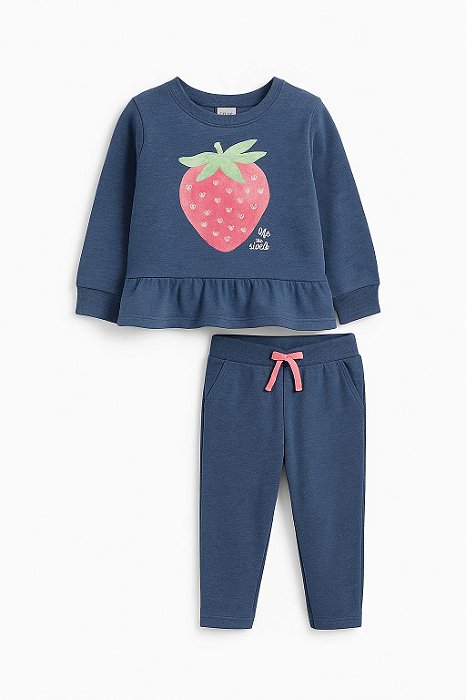 Conjunto Infantil Menina Carters 2 Peças Moletom Morango
