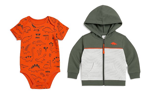 Conjunto Menino Carters 2 Peças Jaqueta Verde Dino Com Body