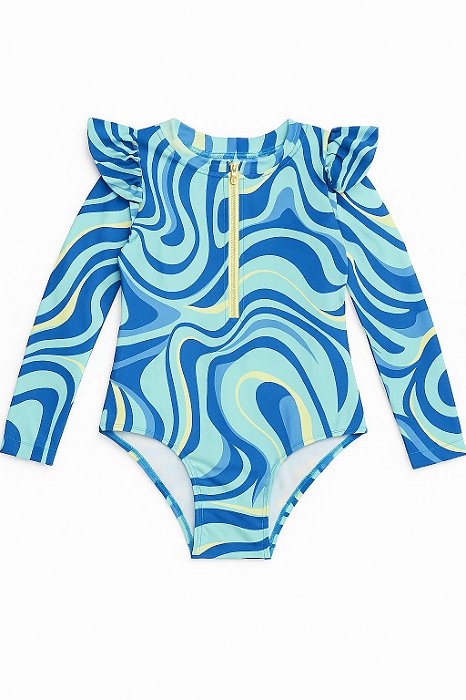 Maiô Infantil Wonder Nation Azul e Verde - Proteção Solar - Importado