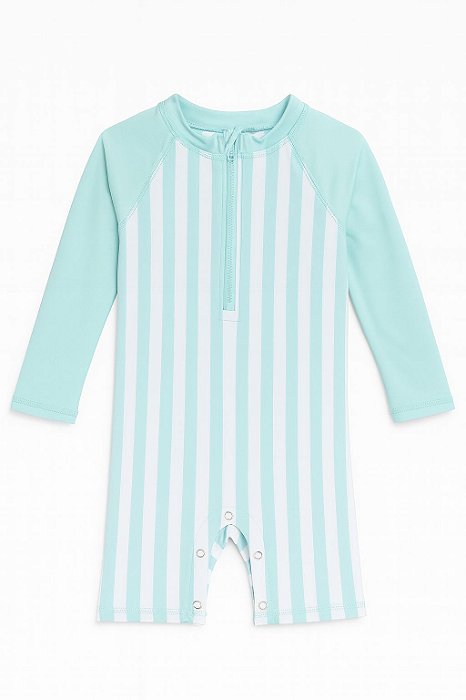 Macacão Infantil Wonder Nation Menino - Praia - Azul Listras - Proteção Solar