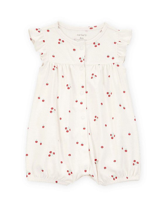 Romper Infantil Menina Carters Bege Cereja