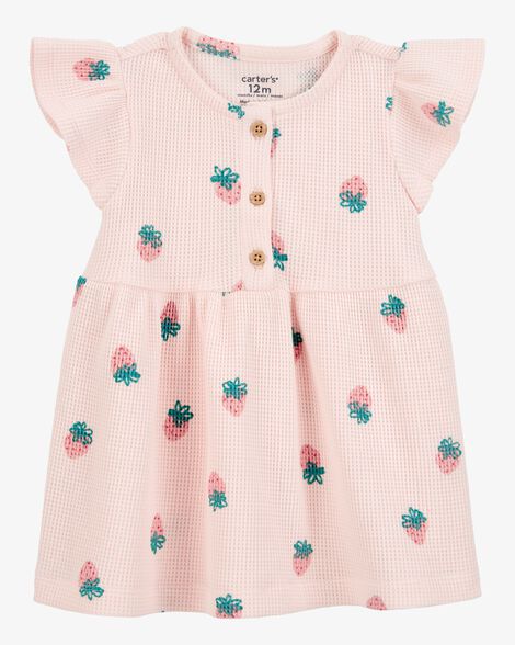 Vestido Infantil Carters Canelado Morango