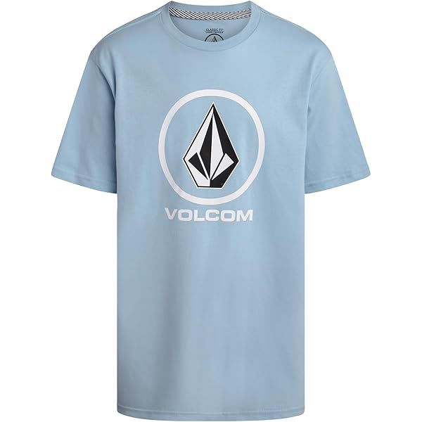 Camiseta Infantil Menino Volcom Azul Com Logo Frontal