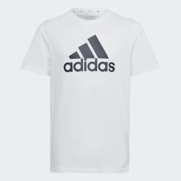 Camiseta Infantil Menino Adidas Branca Logo Preta