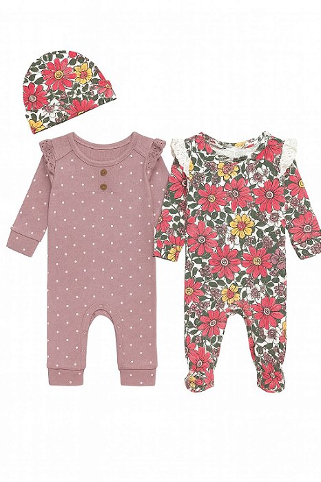 Kit 2 Macacões Jéssica Simpson Lilás e Floral