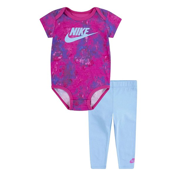 Conjunto Infantil Menina Nike 2 Peças Body Tie Dye Legging Azul