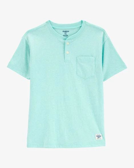 Camiseta Infantil Menino Oshkosh Manga Curta Verde Claro Bolso