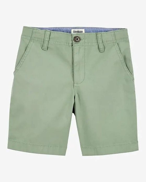 Bermuda Infantil Menino Oshkosh Verde Botão Sarja