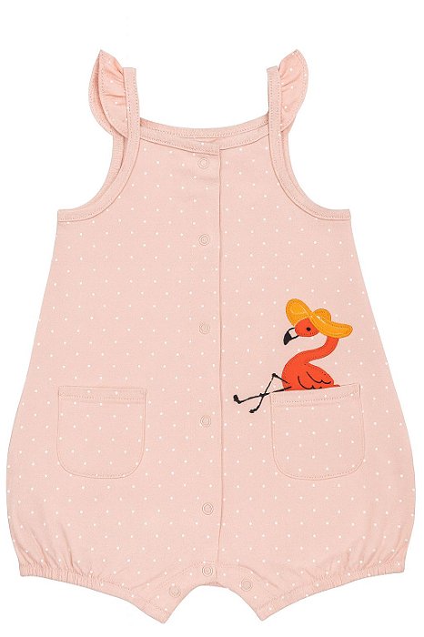 Romper Infantil Menina Carters Rosê Flamingo
