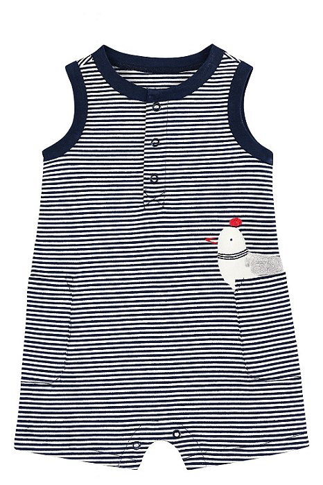 Romper Infantil Menino Carters Listrado Pássaro