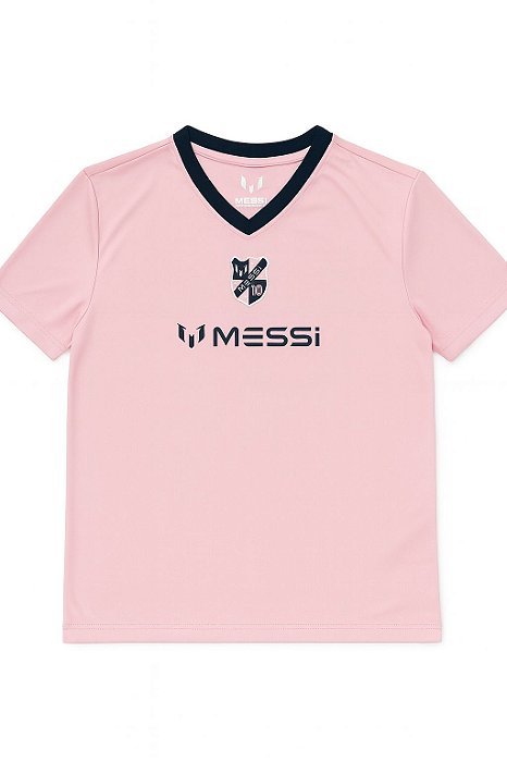 Camiseta Infantil Menino Messi Dry Fit Rosa Importada