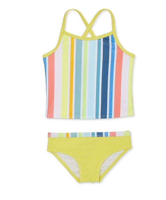 1012 Biquini Infantil Menina Wonder Nation - Amarelo Listras - Proteção Solar