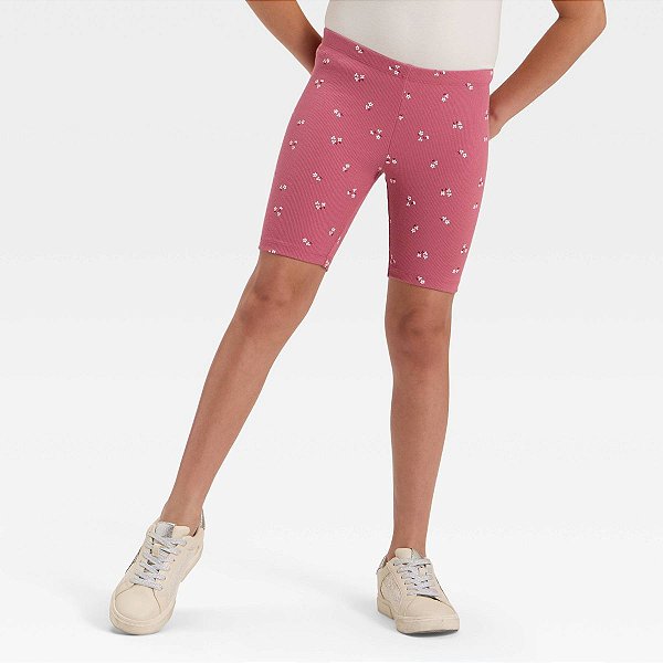 Shorts Infantil Menina Cat & Jack Bordô Flores