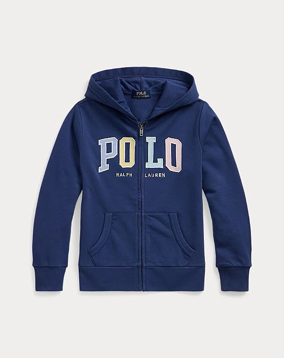Jaqueta Infantil Polo Ralph Lauren Azul Marinho Logo Tons Claros