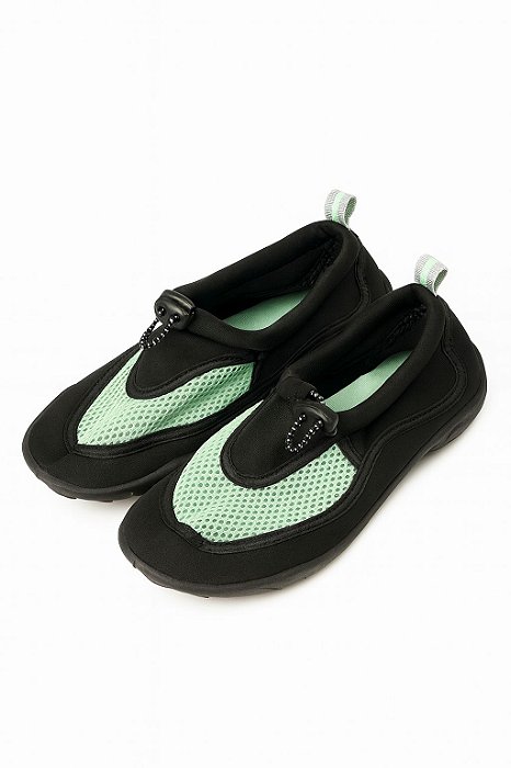 Sapatilha Antiderrapante Preta Com Verde