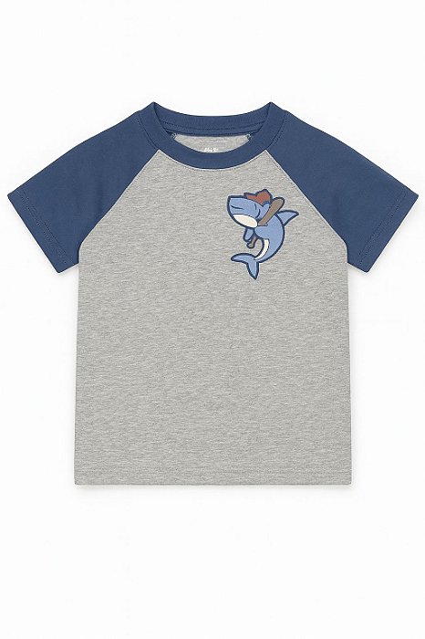 Camiseta Infantil Menino Carters Cinza Tubarão