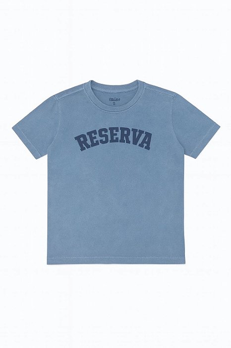 Camiseta Infantil Menino Reserva Azul Manga Curta Logo Central