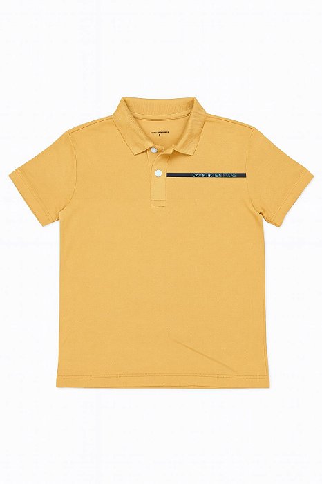 Camiseta Infantil Menino Calvin Klein Gola Polo Amarelo